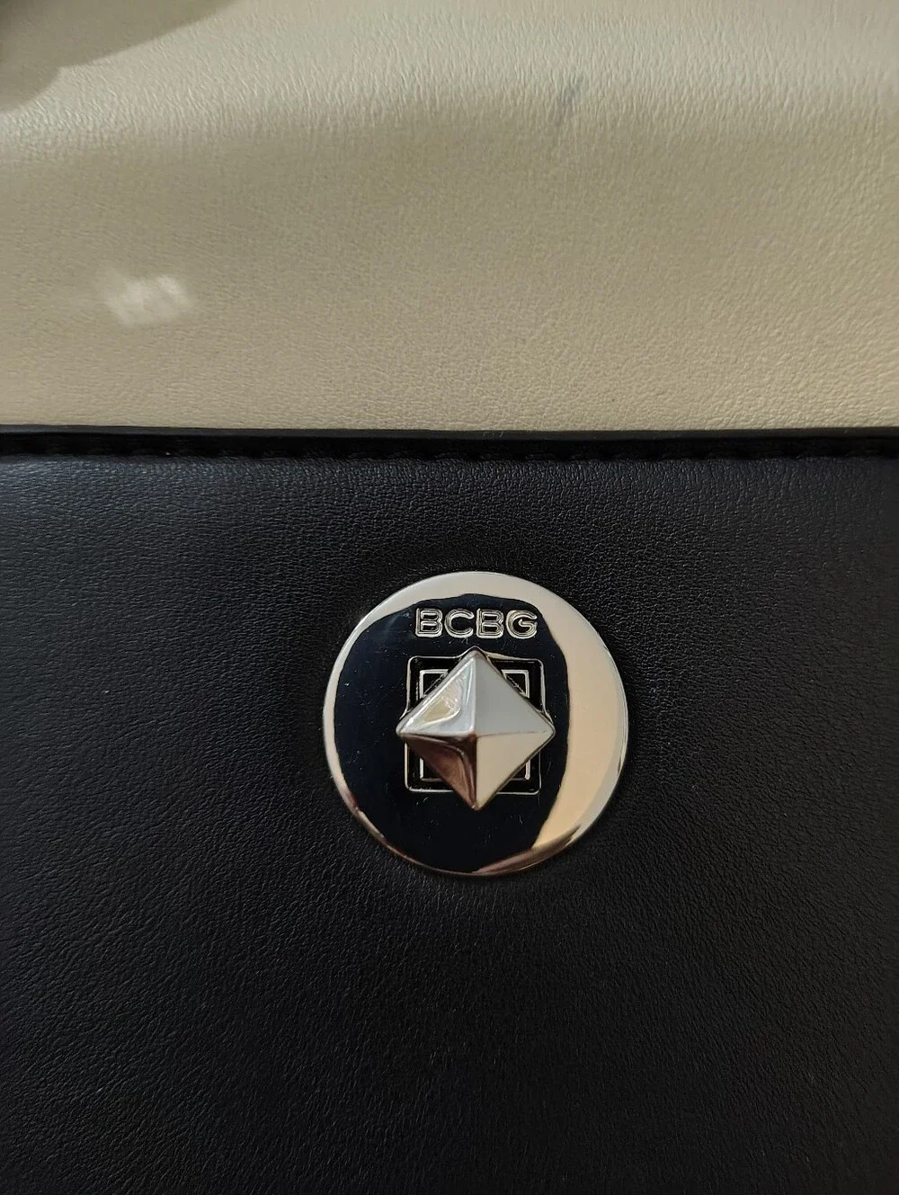 BCGC Two-Tone Black and Cream Satchel Handbag